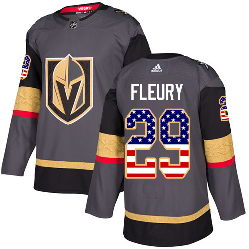 Kinder Vegas Golden Knights Eishockey Trikot Marc-Andre Fleury #29 Authentic Grau USA Flag Fashion